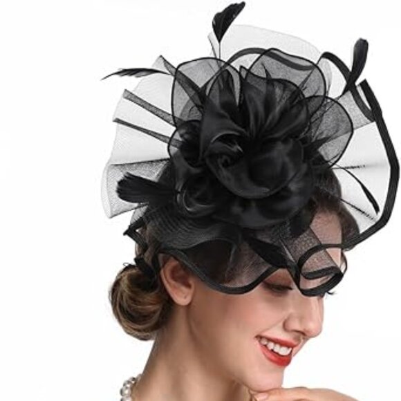 British Fascinator Bridal Tea Party Wedding Hat main image 4